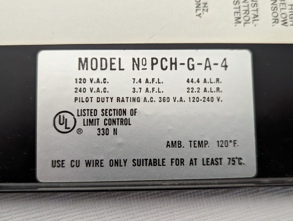 McDonnell & Miller Probe Level Control, Missing Transformer, 179123, PCH-G-A-4