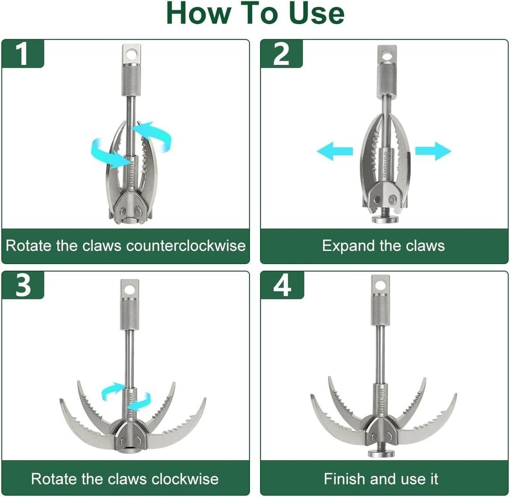 Multi-Function Stainless Steel Hook with Folding Claw