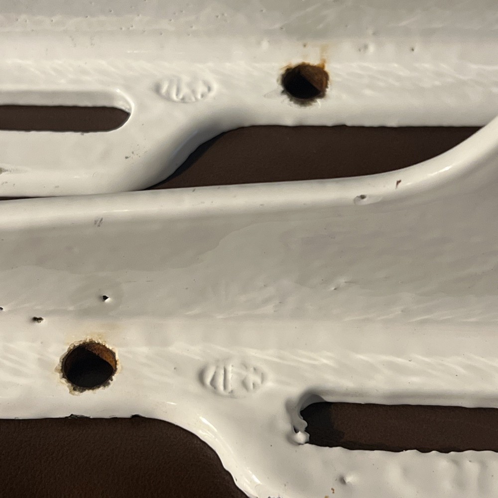 Antique Set Enameled Cast Iron 14” White Sink Wall Support Brackets