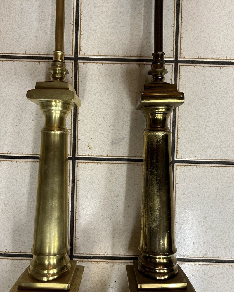 vintage brass lamp set