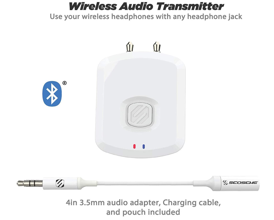 Scosche FLYTunes Universal Wireless Bluetooth Audio Transmitter - White