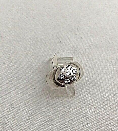 Sterling Silver .925 7 - 2mm Cz's Snap Set Cluster Ring