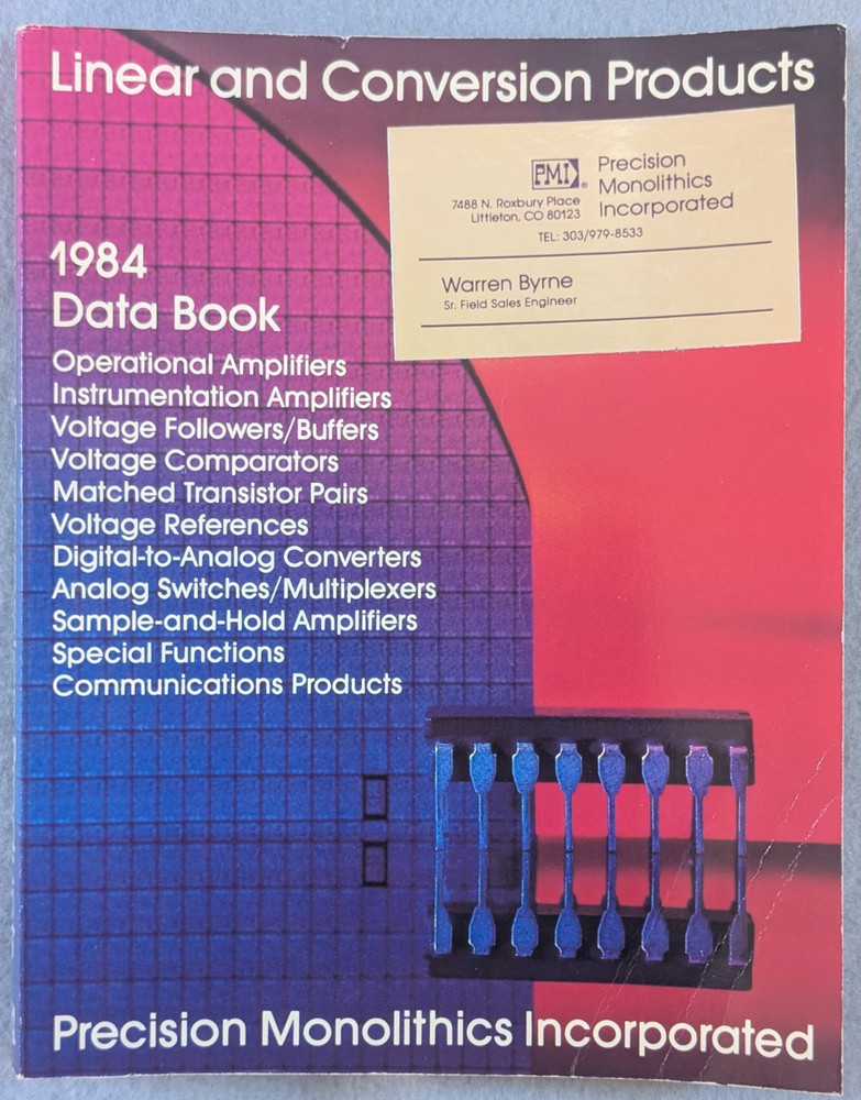 Linear and Conversion Products 1984 Databook. Precision Monolithics Inc.