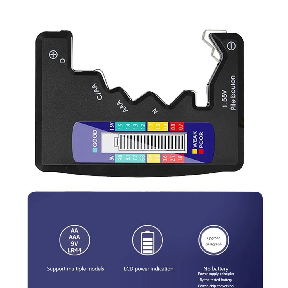 Battery Tester Battery Check Black Capacitance Detector Diagnostic Tool