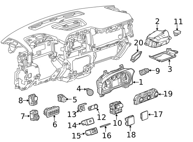 Genuine GM Jet Black Ride Control Switch 84490319