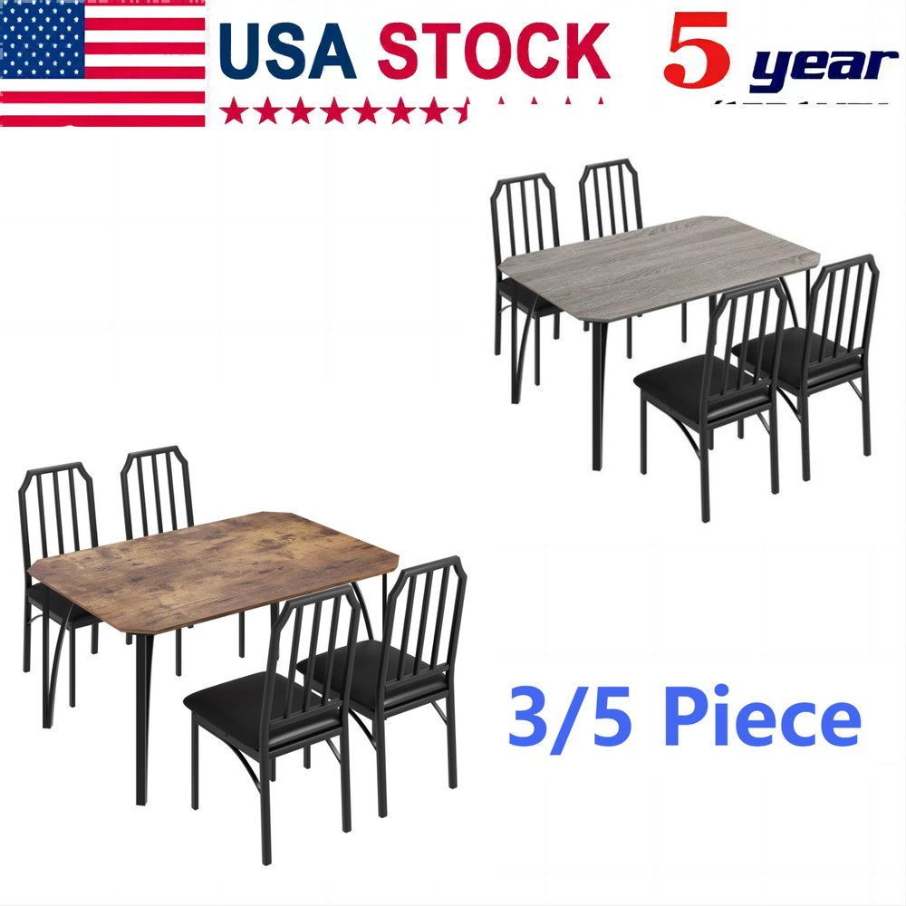 3 5 Piece Dining Table Set for 2 4 Home Dinette Table Kitchen Table and Chairs