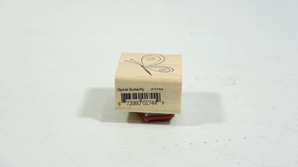 Memory Box Rubber Stamp Spiral Butterfly A1744