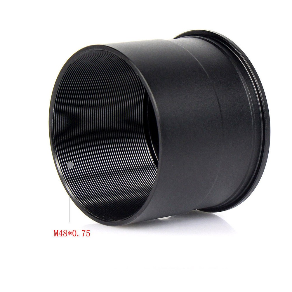 2" to T2 M42*0.75 Thread Telescope Eyepiece Mount Adapter Accept Black