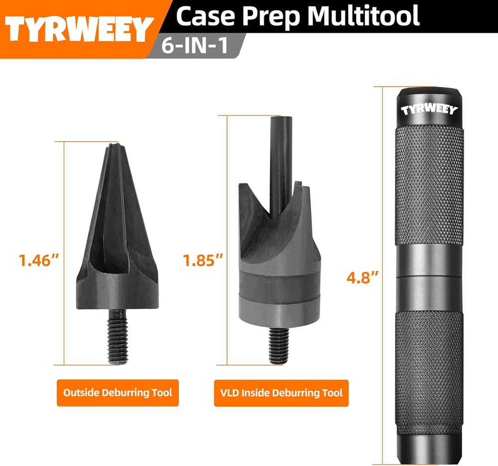 Case Prep Multitool Chamfer Deburr Primer Pocket Reamer Cleaner .17-.45