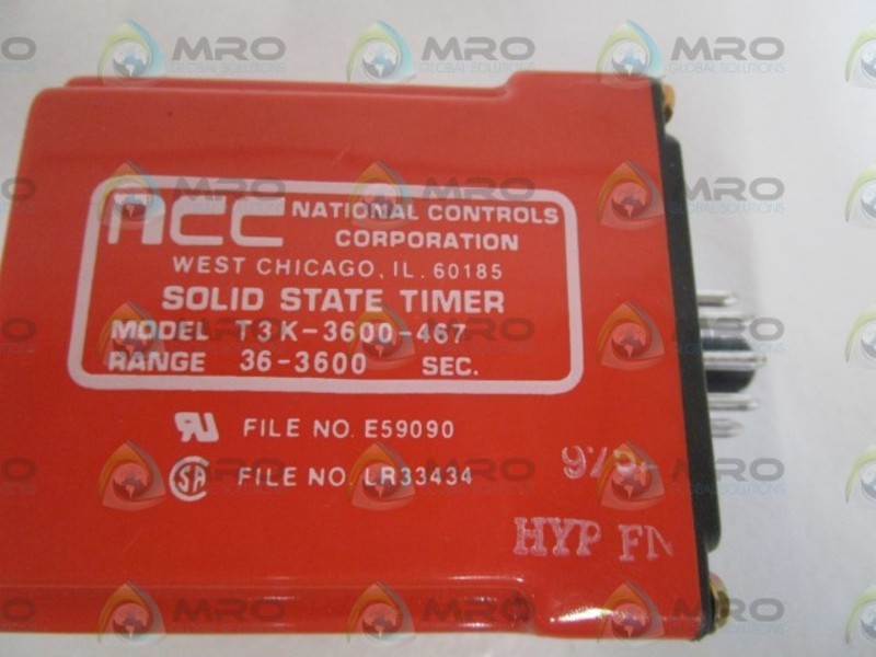 NCC SOLID STATE TIMER 36-3600SEC. T3K-3600-467 NSNP