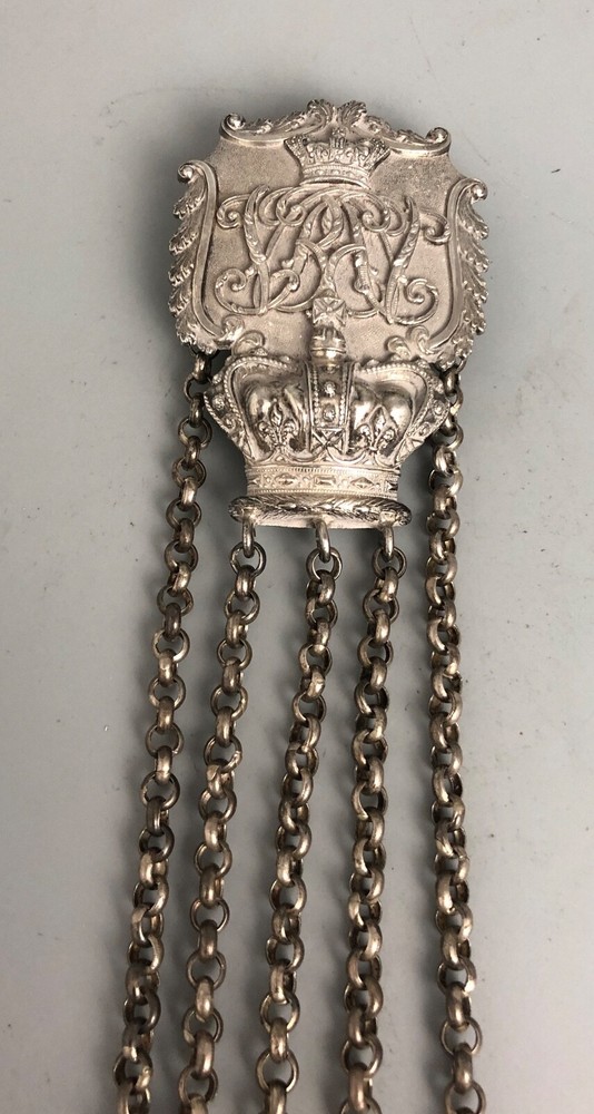 Victorian Commemorative Silver Plated Chatelaine c1880 ALZX