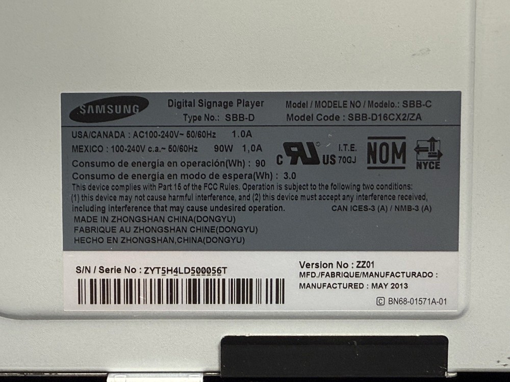 Samsung Digital Signage Player SBB-D16CX2/ZA