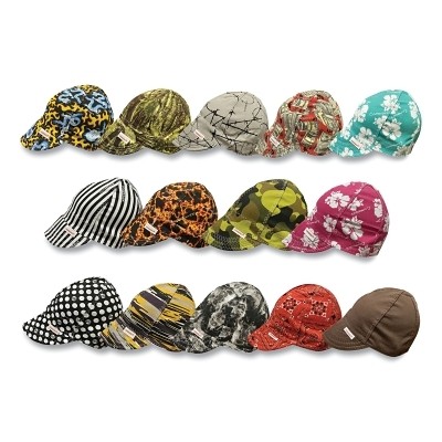 Style 1000 Single Sided Cap, Size 7, Assorted Prints Comeaux Caps 10700