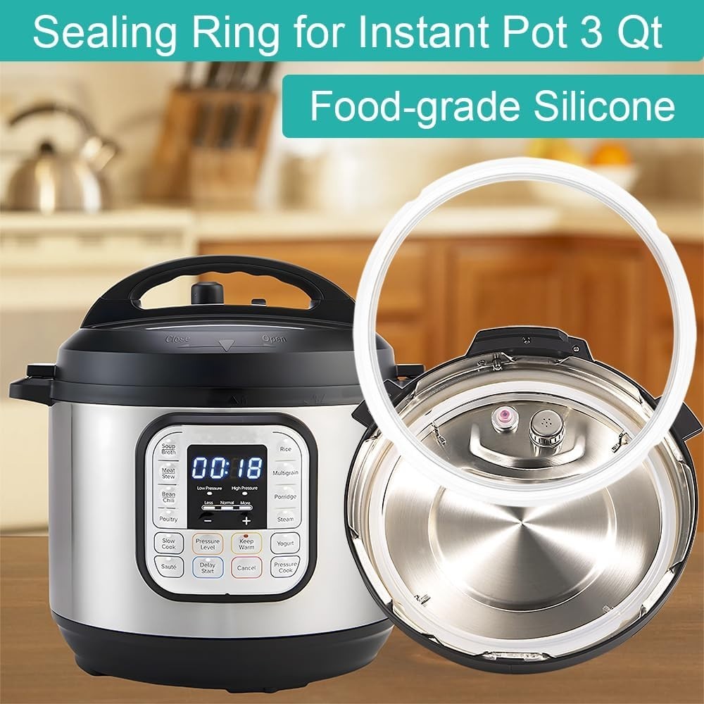 2-Pack Sealing Ring for Instant Pot 3 Quart Food-Grade Silicone Replacement Par