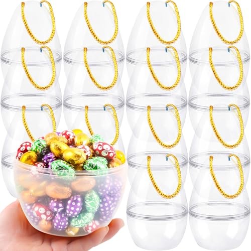 15 Pack 8 Inch Jumbo Easter Eggs Large Empty Fillable Eggs Transparency White