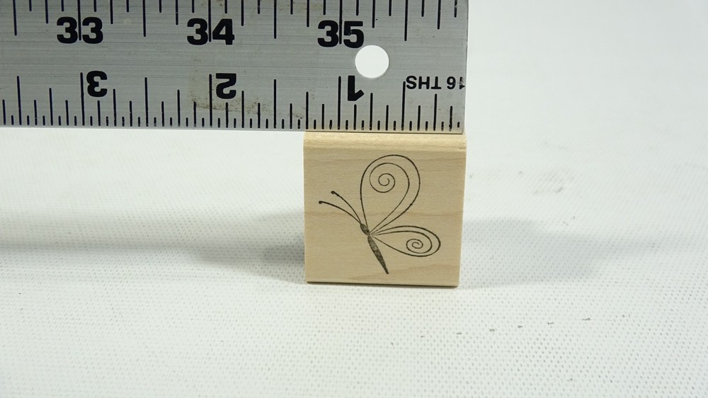 Memory Box Rubber Stamp Spiral Butterfly A1744