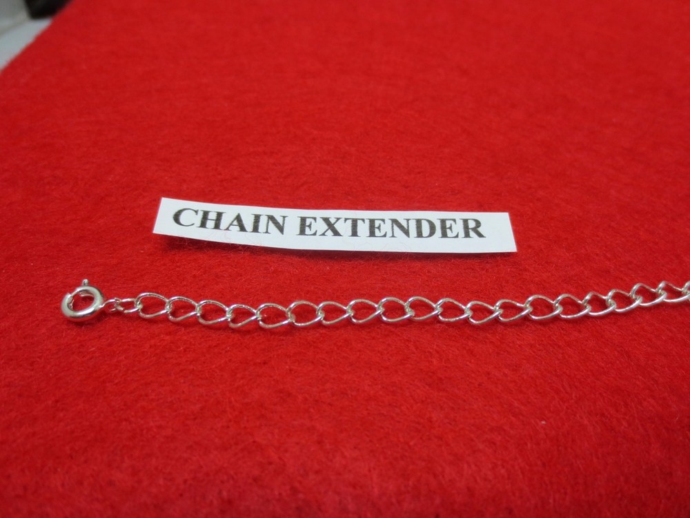 1"-12" STERLING SILVER PLATED 4MM NECKLACE EXTENDER WITH SPRING RING CLASP