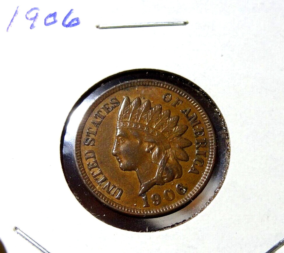 1906 Indian Head Cent US One Penny Coin