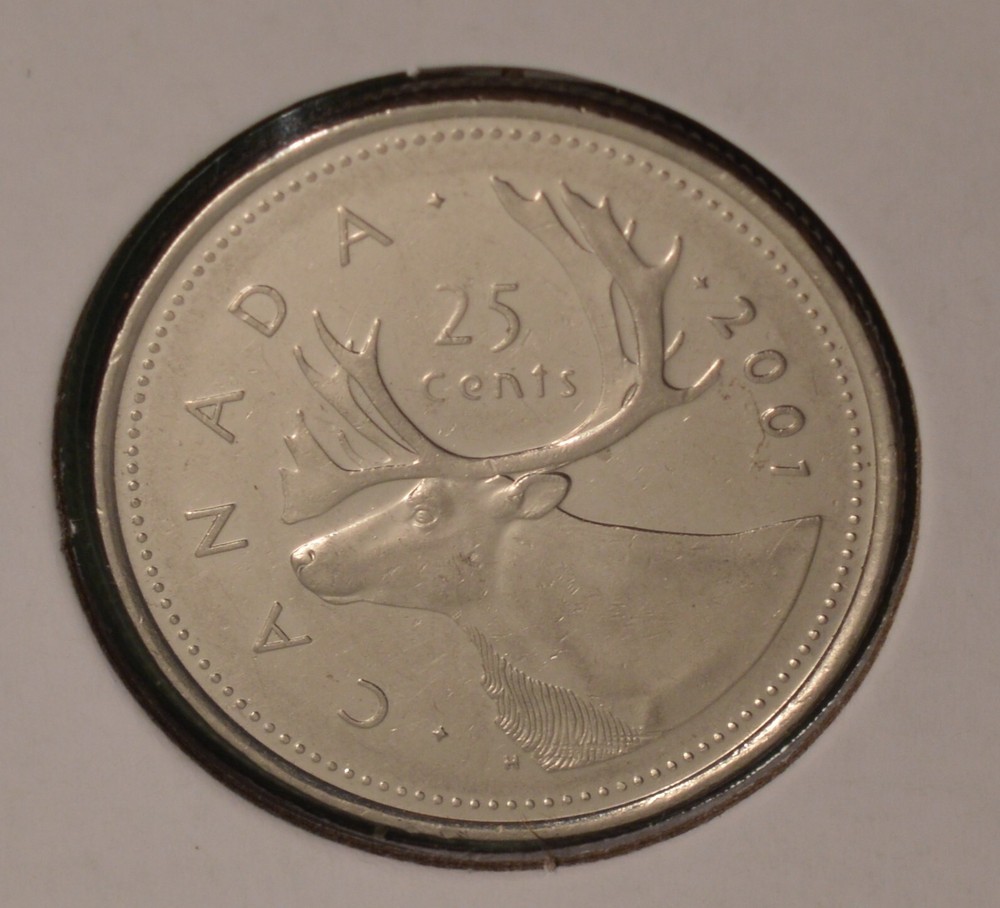 2001 Canada Twenty Five Cents  - NO "P"  -  INV# D-50   🇨🇦