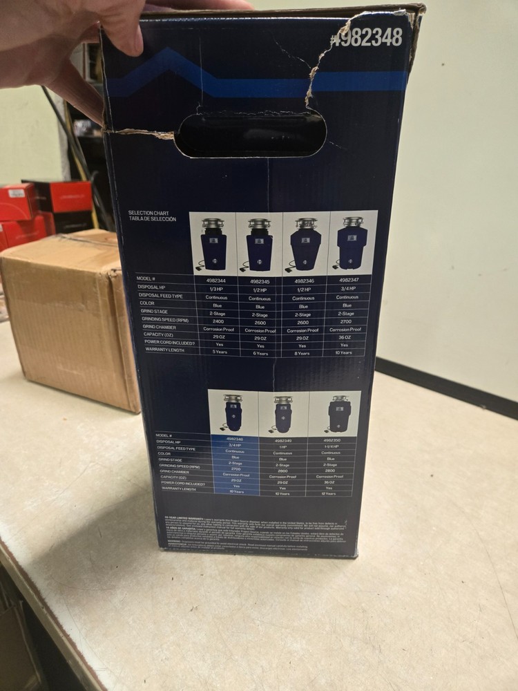 Project Source Corded 3/4-HP Continuous Feed Noise Insulation Garbage Disposal