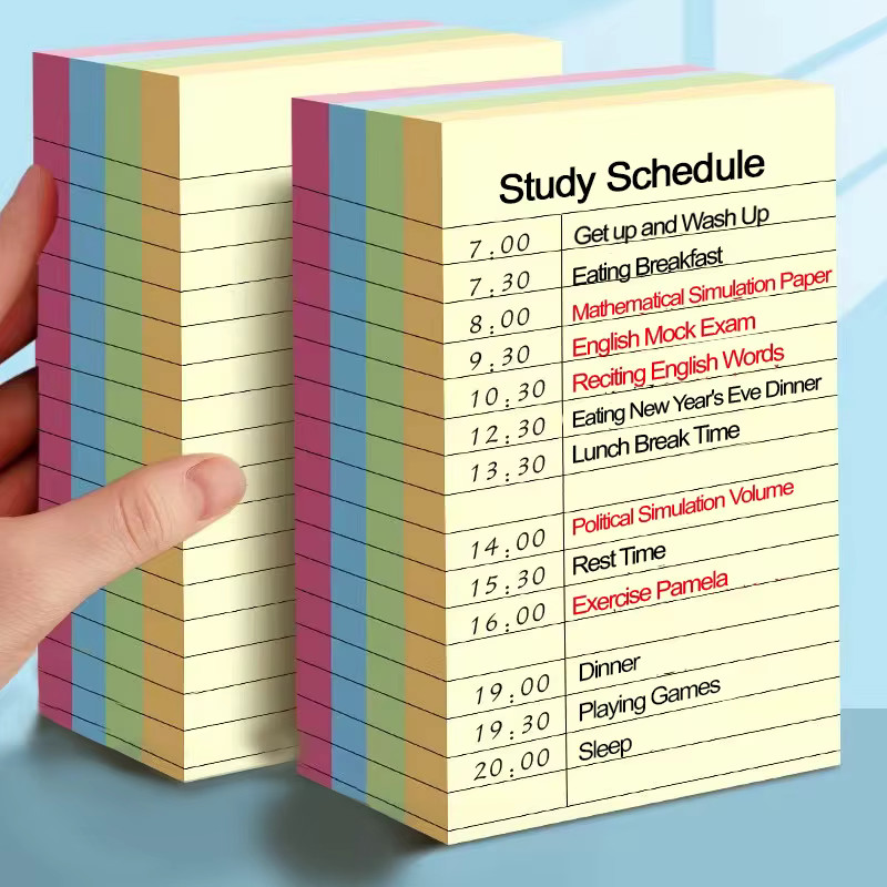 200sheets Line Sticky Notes 4 Colors Portable Student Note Marker Writing