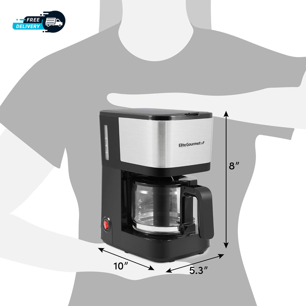 EHC9420 Automatic 5-Cup Brew Drip Coffee Maker with Pause Serve Reusable Filter