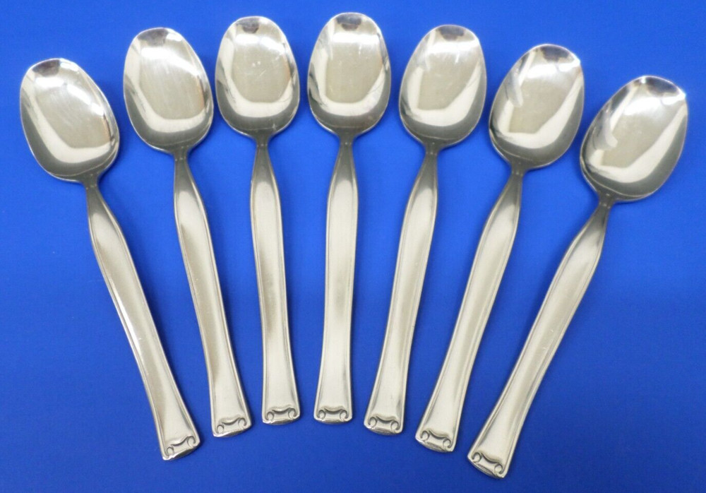 7 - Romulo Ruffini & Cia GAMUZA Outlined Stainless Flatware 5 1/2" SPOONS