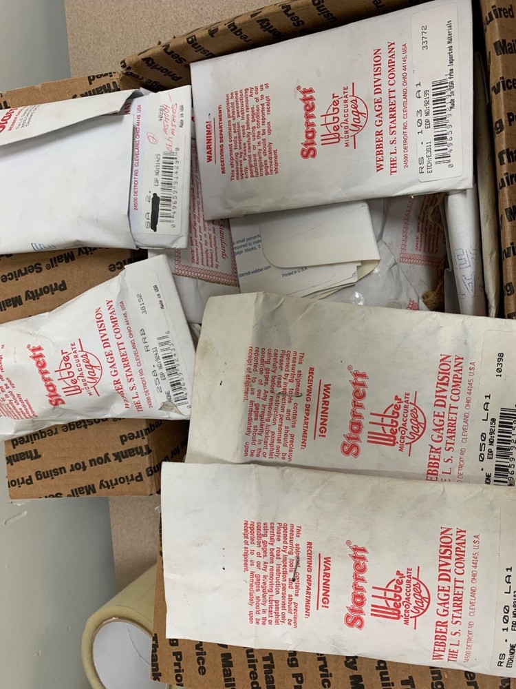 STARRETT WEBBER INSPECTION GAGES QUALITY CONTROL