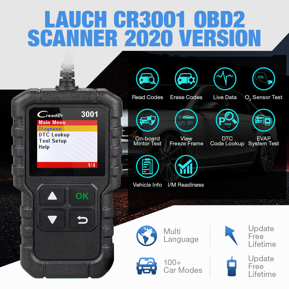 LAUNCH CR3001 OBD2 Scanner Code Reader Check Engine Light Auto Diagnostic Tool*