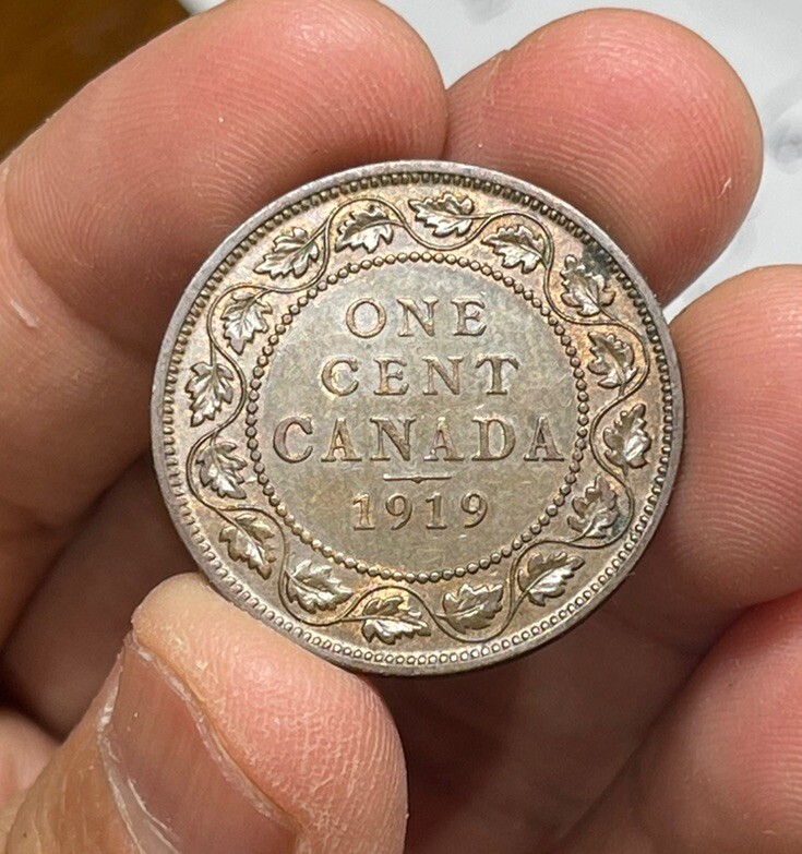 1919 Canada One Cent Coin Great Condition