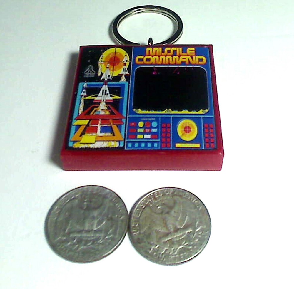 Missile Command Arcade Coin Door accessory Keychain