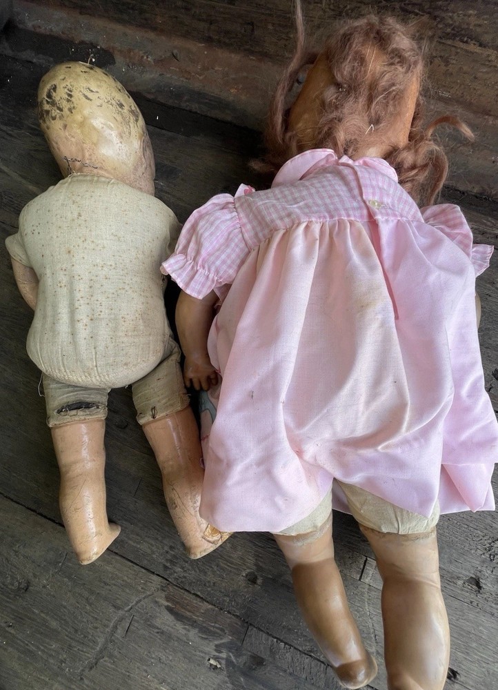 Haunted Doll Siblings Vintage Moving Eyes
