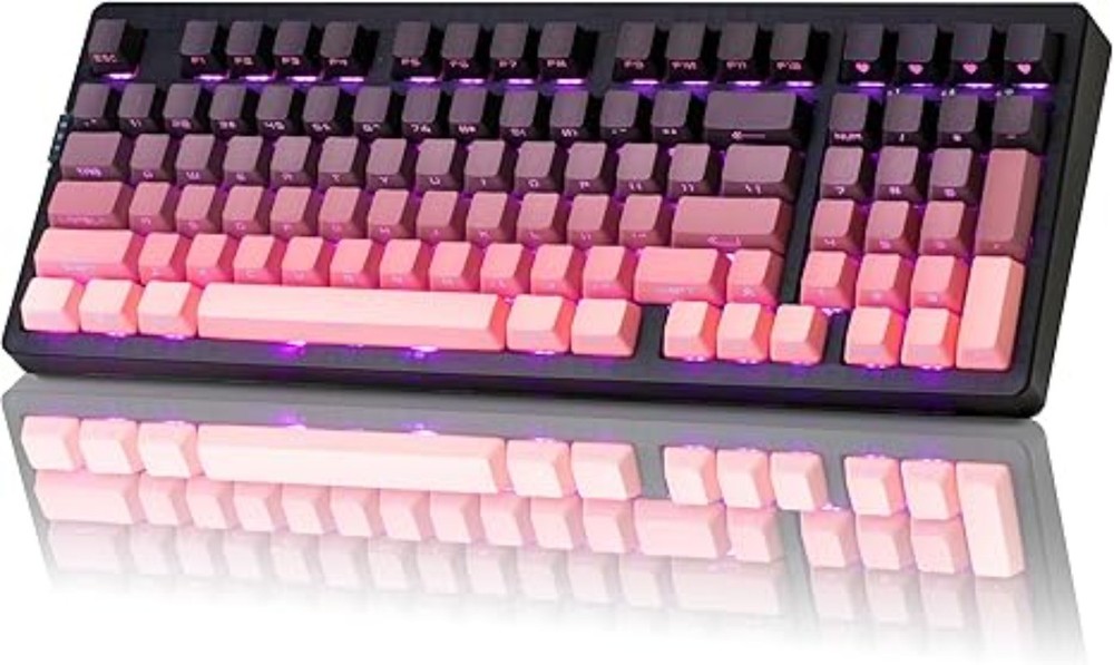 ZH980 Pink Mechanical Gaming Keyboard 95% Full Size Linear Switch