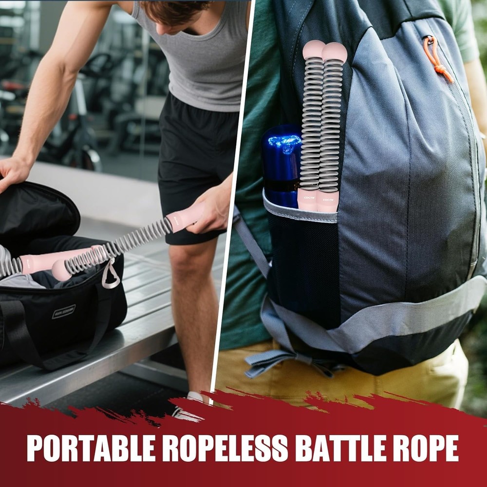 Portable Cordless Battle Ropes with Non-Slip Handle for Efficient Training