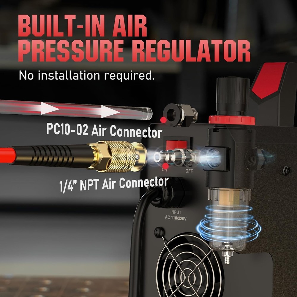 55 Amp High Frequency Plasma Cutter, Dual Voltage with Large Digital Display
