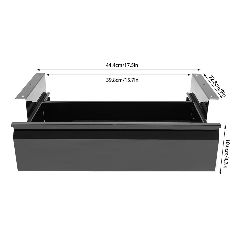 Under Desk Mounted Sliding Pull-out Storage Drawer with Built-in Power Strip