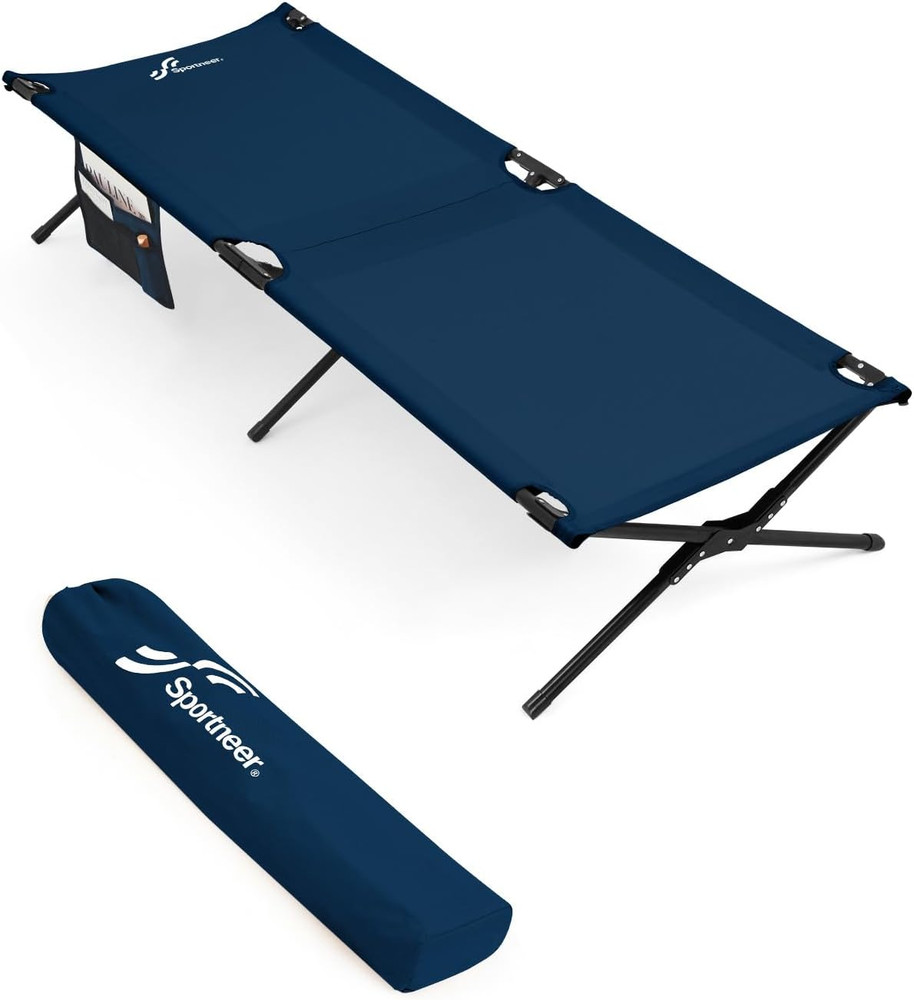 CAMPING COTS Comfort Cot Bed Portable with Pockets & Storage Bag Multiple Colors