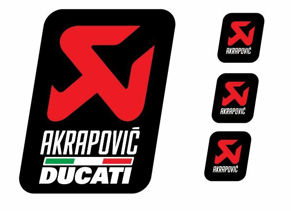 4 Sticker AKRAPOVIC DUCATI High Temperatures White