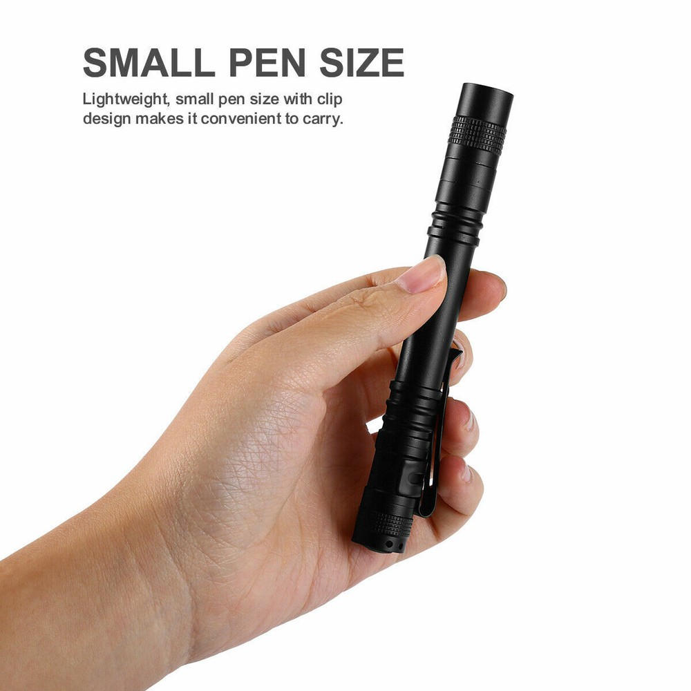 5PCS LED Flashlight Clip Mini Light Penlight Portable Pen Torch Lamp