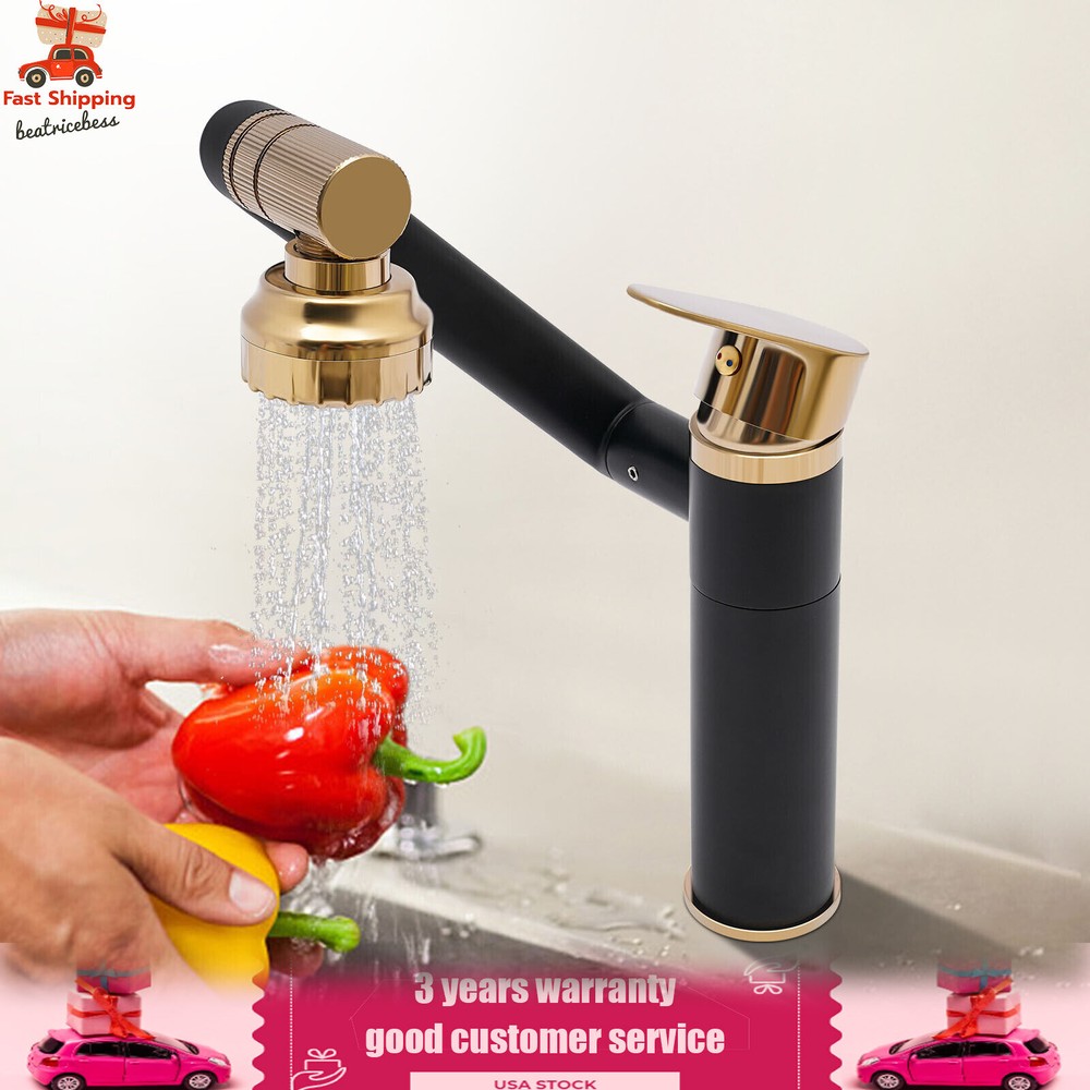 360?? Bathroom Sink Faucet Single Handle Waterfall Vanity Basin Mixer 2 Function