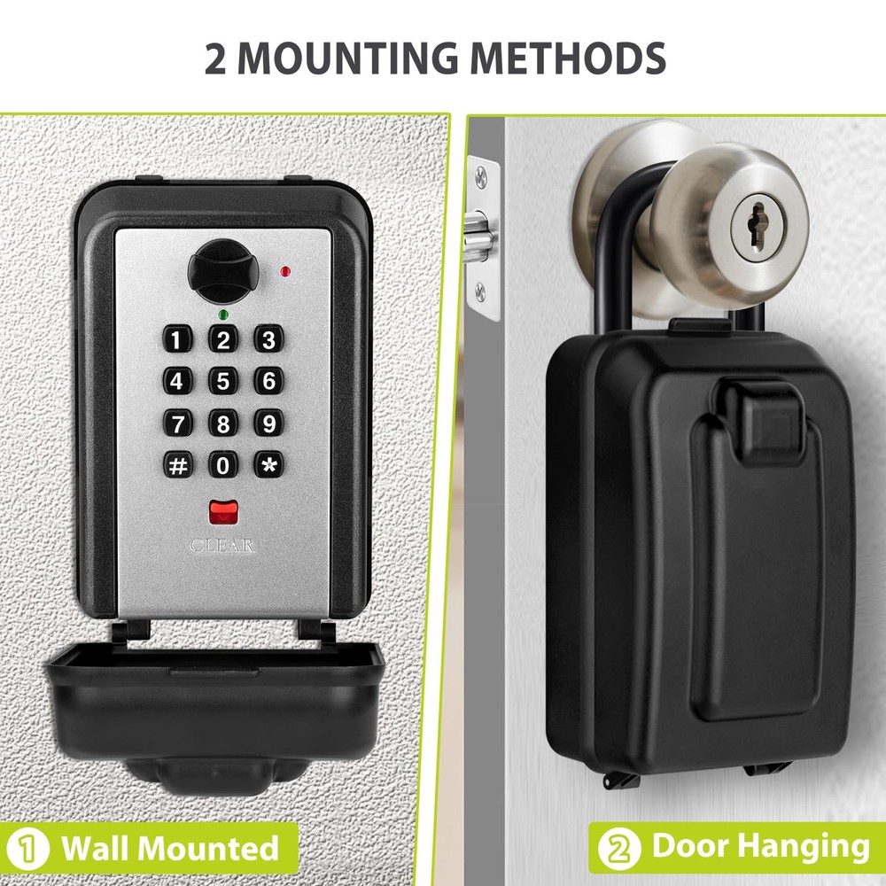 Key Lock Box for Outside, Waterproof Lock box, 12-Digit Combination Lock Box ...