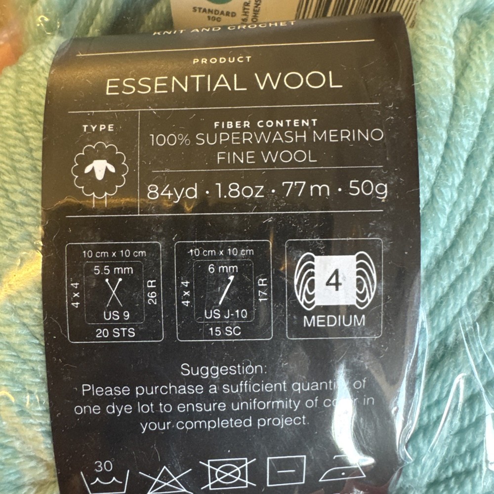 10 K+C Essential FINE Wool, AQUA MIST ,NEW
