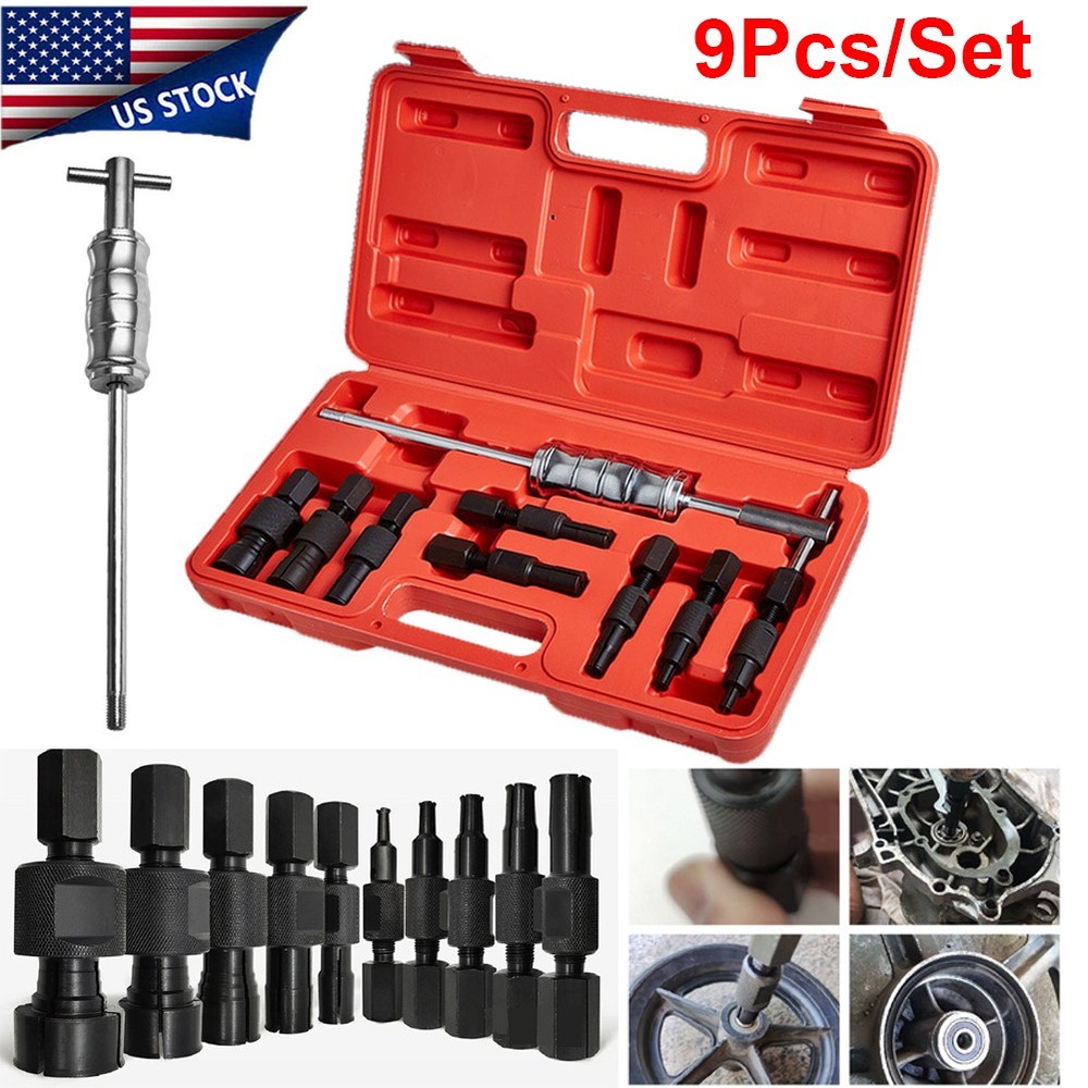 9pc Blind Hole Inner Bearing Puller Set Remover Slide Hammer Internal Kit 8-32mm