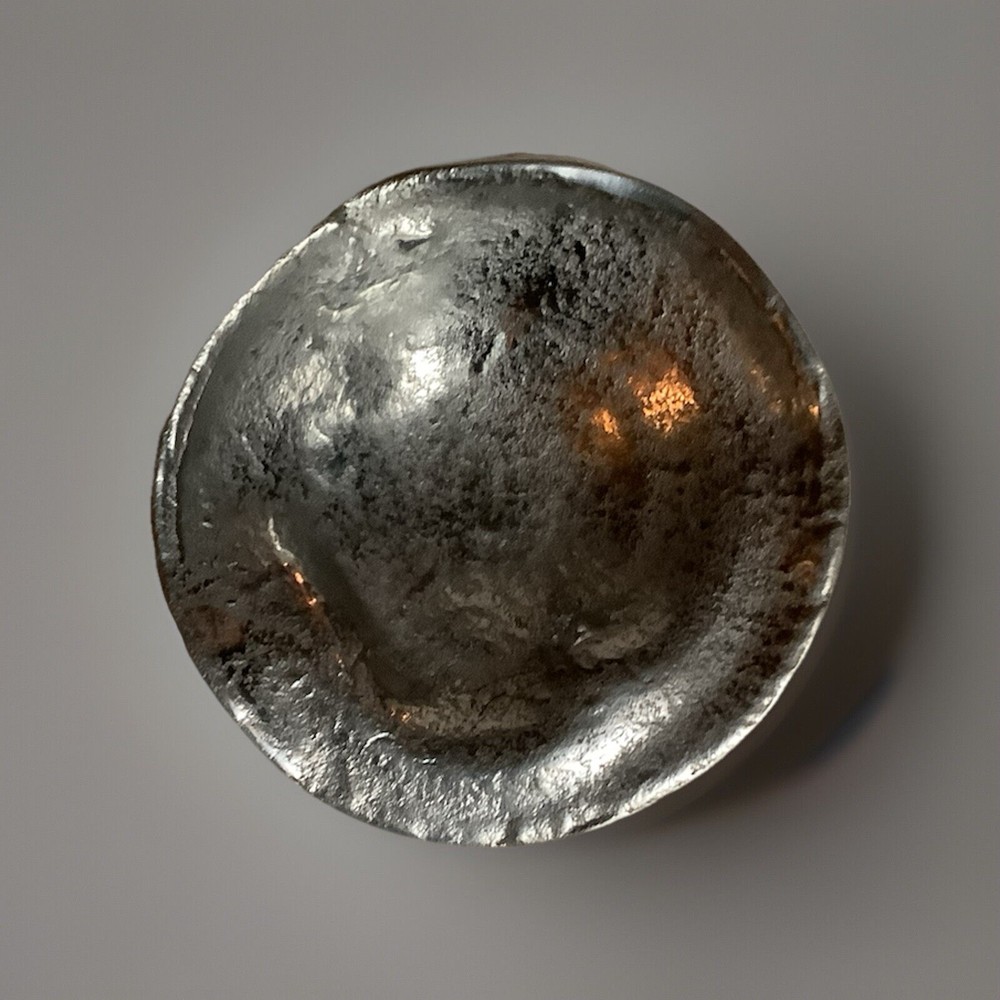 Brushed Silver Lava Dish India 7”W