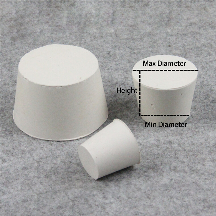 Rubber Stopper White Tapered Lab Seal Solid Rubber Plug Various Sizes Available