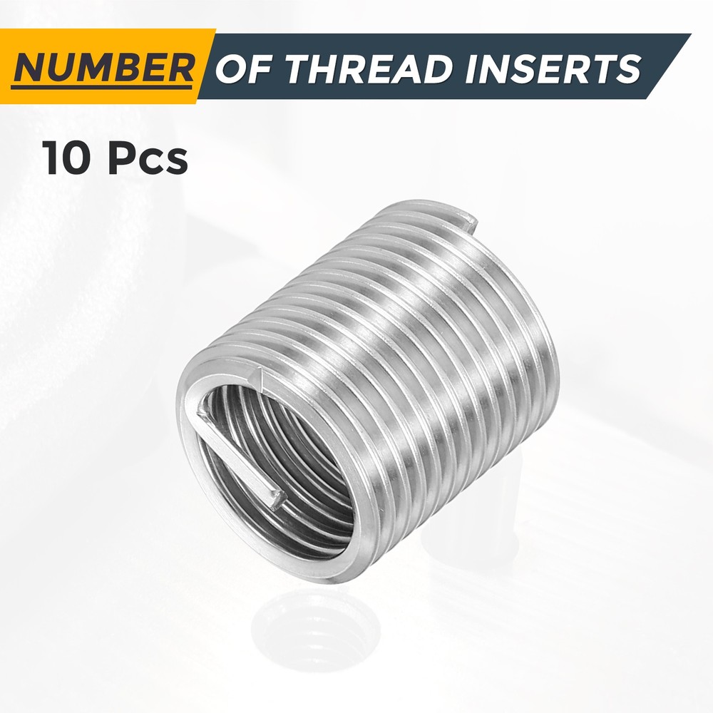 10pcs Wire Thread Inserts M16 x 2 x 2D Metric Helical Threaded Sleeve