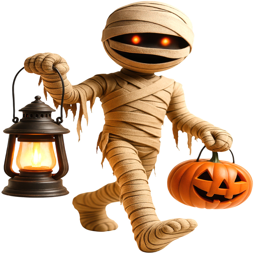 30 Custom Halloween Mummy Personalized Address Labels