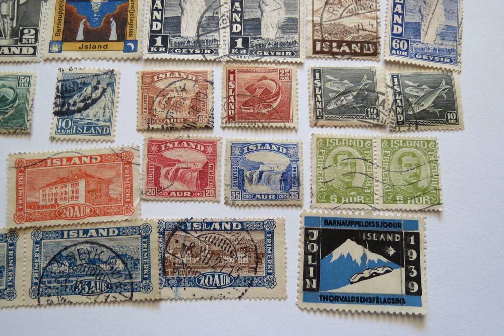 35 OLD ICELAND STAMPS - ISLAND COLLECTION