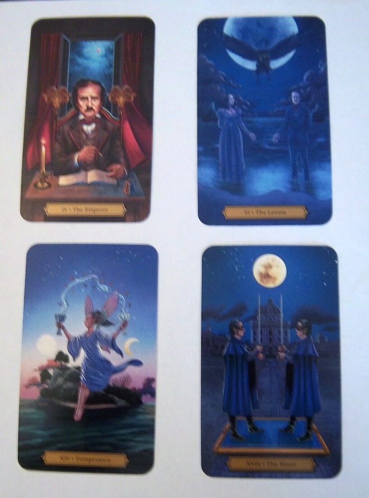 Authentic Edgar Allan Poe Tarot Deck & Book Kit Rose Wright [Allen] New