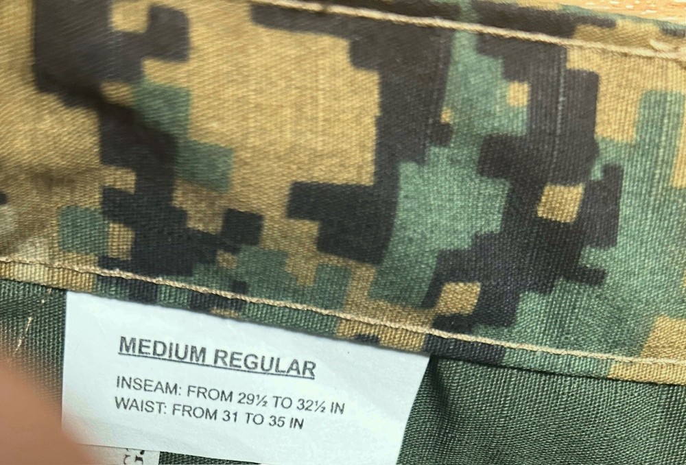 TRU SPEC TACTICAL RESPONSE UNIFORM MENS MEDIUM LONG PANTS DIGITAL CAMO RIPSTOP